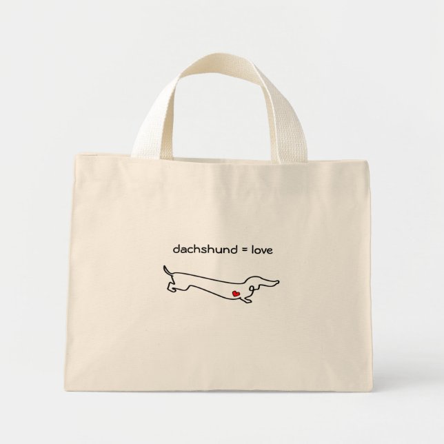 Bolso De Tela Diminuto Dachshund = Amor (Frente)