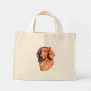 Bolso De Tela Diminuto Dachshund de cabello largo