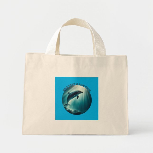Bolso De Tela Diminuto Deep Live Free Dolphin (Frente)