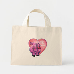 Bolso De Tela Diminuto Día de San Valentín de los cerdos