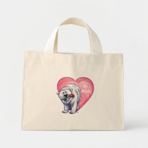 Bolso De Tela Diminuto Día de San Valentín del Oso Polar