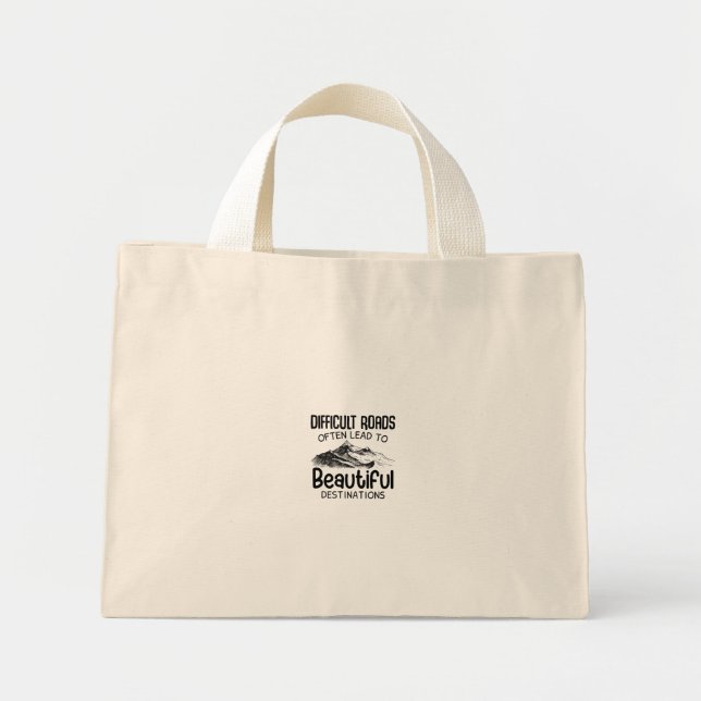 Bolso De Tela Diminuto difficult roads leads to beautiful destination  (Frente)
