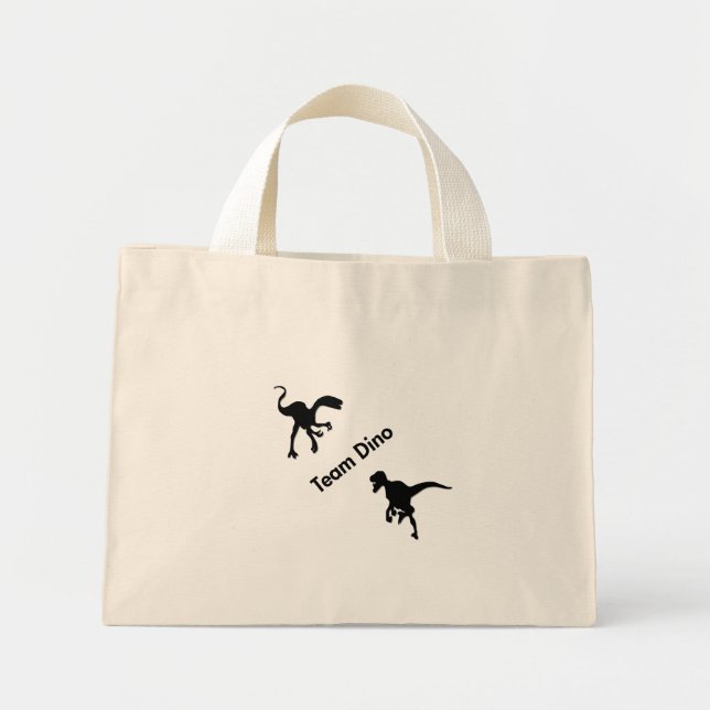 Bolso De Tela Diminuto Dino equipo de dinosaurios (Frente)