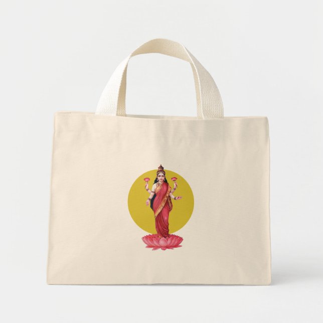 Bolso De Tela Diminuto Diosa Lakshmi (Frente)