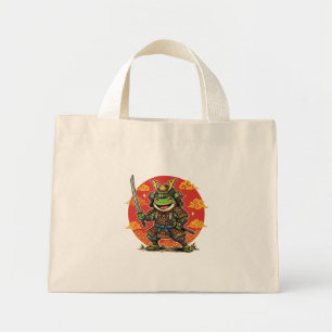 Bolso De Tela Diminuto Diseño de animal guerrero samurái de rana lindo di
