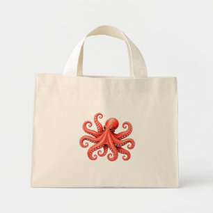 Bolso De Tela Diminuto Diseño de animal marino de pulpo del océano