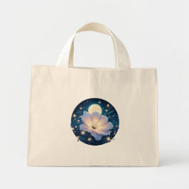 Bolso De Tela Diminuto Diseño de flores lunares