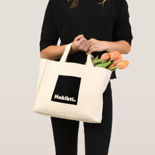 Bolso De Tela Diminuto Diseño de texto de Habibti