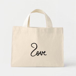 Bolso De Tela Diminuto Diseño de tipografía de la palabra "amor" minimali