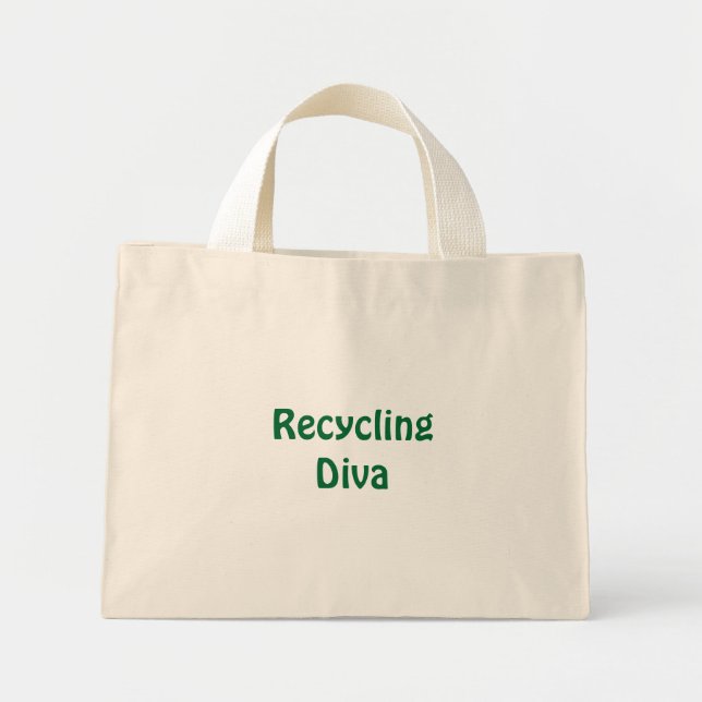 Bolso De Tela Diminuto Diva de reciclaje (Frente)