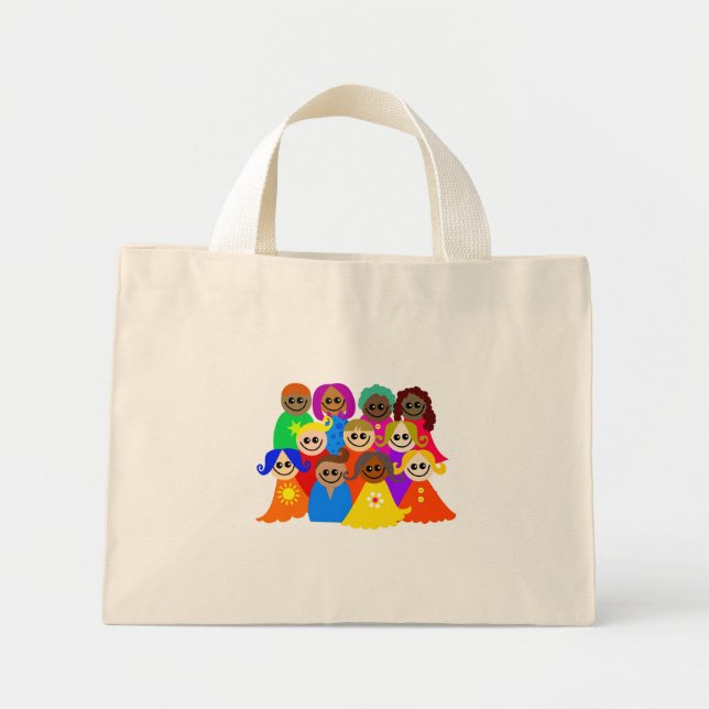 Bolso De Tela Diminuto Diversos niños (Frente)