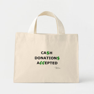 Bolso De Tela Diminuto Donaciones en efectivo aceptadas