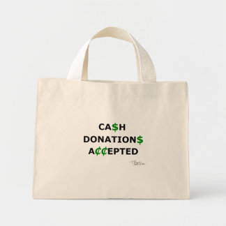 Bolso De Tela Diminuto Donaciones en efectivo aceptadas