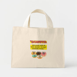 Bolso De Tela Diminuto DONUTS, porque la vida es demasiado corta para com
