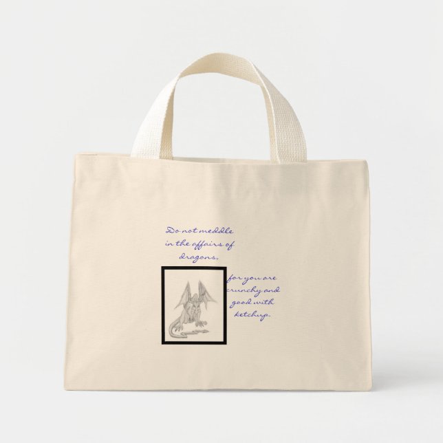 Bolso De Tela Diminuto dragón y ketchup (Frente)