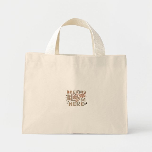 Bolso De Tela Diminuto Dreams Bloom Here Tote Bag (Frente)