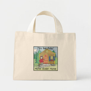 Bolso De Tela Diminuto Dulce hogar con Mimi el artista!
