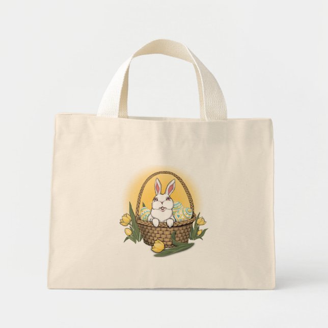 Bolso De Tela Diminuto Easter Bunny Tote Bag Easter Bunny Shopping Bag (Frente)