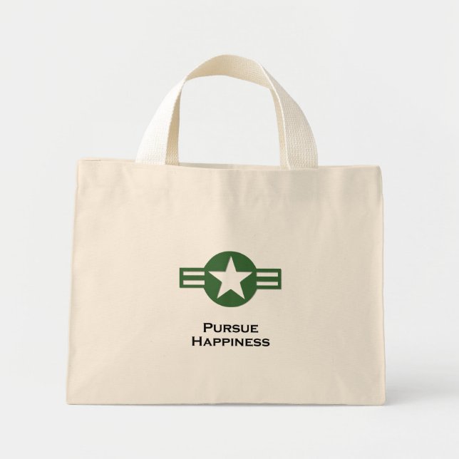 Bolso De Tela Diminuto EEUU persigue la felicidad verde (Frente)