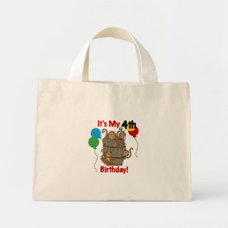 Bolso De Tela Diminuto El barril de monos 4º cumpleaños