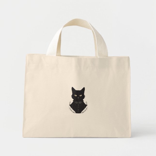 Bolso De Tela Diminuto El gato negro encantado de Salem (Frente)