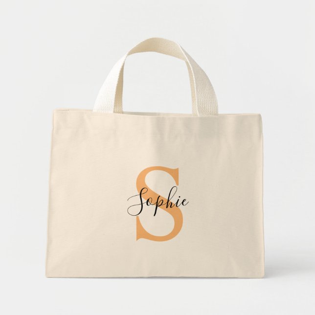 Bolso De Tela Diminuto Elegant Script Custom Name Personalized Gift (Frente)