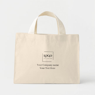 Bolso De Tela Diminuto Elegante plantilla de tu logo personalizada