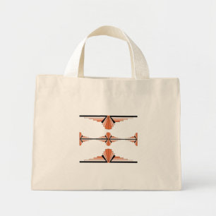 Bolso De Tela Diminuto Elementos Art Deco en naranja pastel