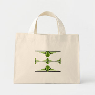 Bolso De Tela Diminuto Elementos Art Decó en verde musgo