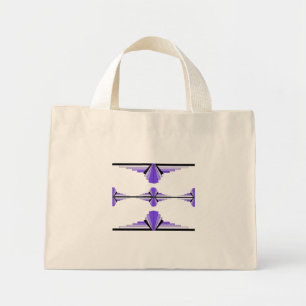 Bolso De Tela Diminuto Elementos Art Deco en violeta pastel