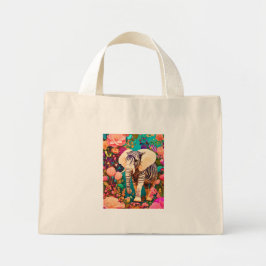 Bolso De Tela Diminuto Éléphant-zèbre graphique