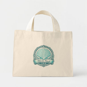 Bolso De Tela Diminuto Emblema de concha marina costera de Atlantic Beach