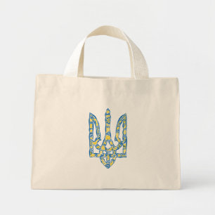 Bolso De Tela Diminuto Emblema nacional ucraniano trident tryzub