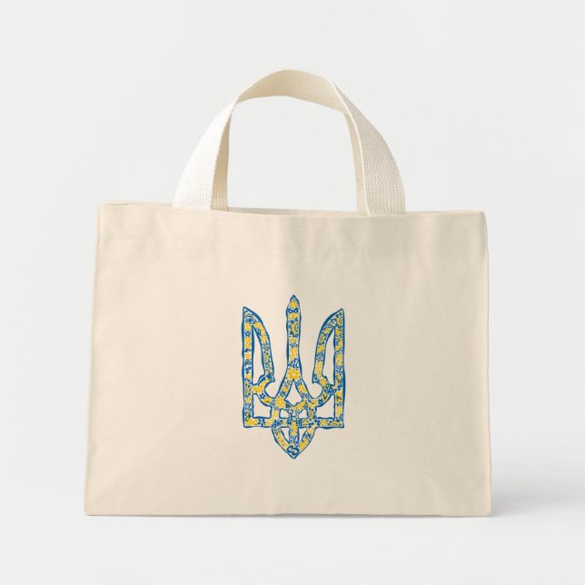Bolso De Tela Diminuto Emblema nacional ucraniano trident tryzub (Frente)