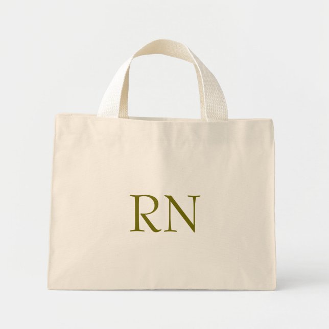 Bolso De Tela Diminuto Enfermero registrado RN Medicina simple (Frente)