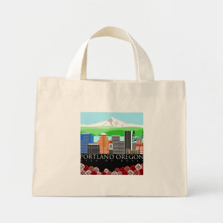 Bolso De Tela Diminuto Esquina de Portland Oregon con Hood Monte