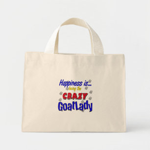 Bolso De Tela Diminuto Felicidad Crazy Goatlady