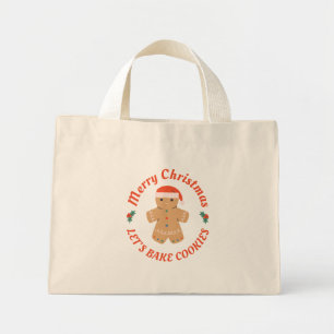 Bolso De Tela Diminuto Feliz Navidad Hagamos galletas