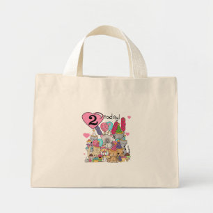 Bolso De Tela Diminuto Fiesta Kittens Camisetas y Regalos de 2º Cumpleaño