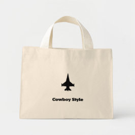 Bolso De Tela Diminuto Fighter Jet Cowboy Style