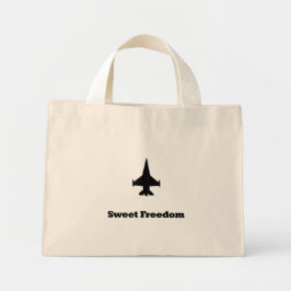 Bolso De Tela Diminuto Fighter Jet Sweet Freedom