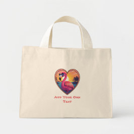 Bolso De Tela Diminuto Flamingo en la playa