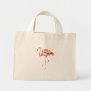 Bolso De Tela Diminuto Flamingo rosa