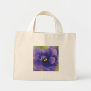 Bolso De Tela Diminuto Flor azul floreciente de violeta Saintpaulia ampli