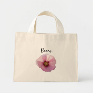 Bolso De Tela Diminuto Flor de Malva Rosa Brillante Personalizada