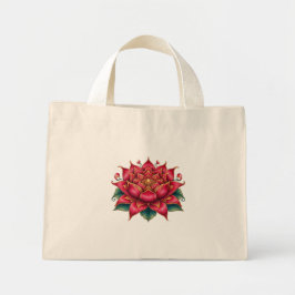 Bolso De Tela Diminuto Flor roja tailandesa, arte tailandés, diseño taila