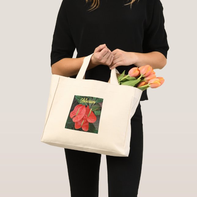 BOLSO DE TELA DIMINUTO FLORAL / ANTURIO (Anverso (producto))