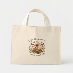 Bolso De Tela Diminuto Floral design with butterflies – Christian quote “