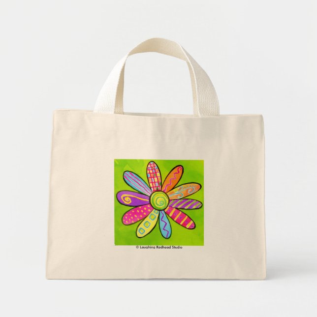 Bolso De Tela Diminuto ¡Flower Power! (Frente)
