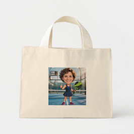 Bolso De Tela Diminuto Foto personalizada de jugador de pádel/pickleball